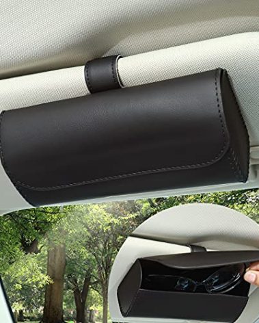 Accmor Sunglasses Holder for Car Sun Visor, Auto Eyeglasses Protective Storage Case, Vehicle Visor Accessories Organizer Box