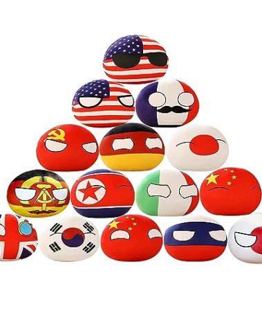 SAXTZDS 15 PCS Country Ball Plushies Pillow Pillow Pendant/Cartoon Poland Ball Doll Plush/Children Adult Gift Plush Pendant and 10cm（4in）