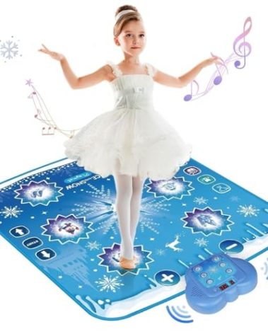 Humzo Frozen Toys Dance Mat for Girls – Bluetooth Light-Up Musical Floor Mat with 4 New Game Modes, Adjustable Volume, 2025 New Gift for Girls Ages 3-12 Birthday & Christmas