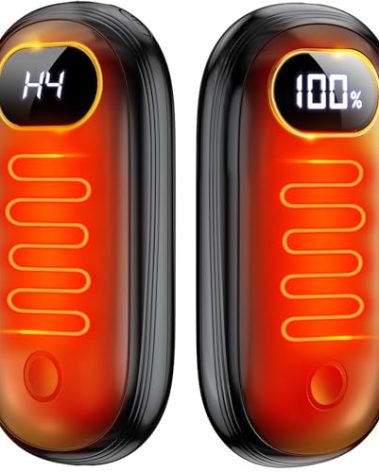 Hand Warmers Rechargeable - Electric Hand Warmers 2 Pack with Dual-Sided Heating for 15Hrs Warmth, LED Display & Flashlight, Hunting Essentials, Christmas Gifts for Man Women Raynauds Golf