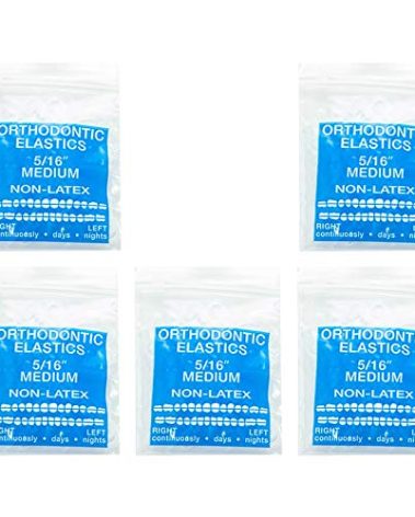 JMU Orthodontic Elastics 5/16 Inch Medium 4.5oz 500 pack Intraoral Rubber Bands Latex Free Dental Rubber Bands Made in USA