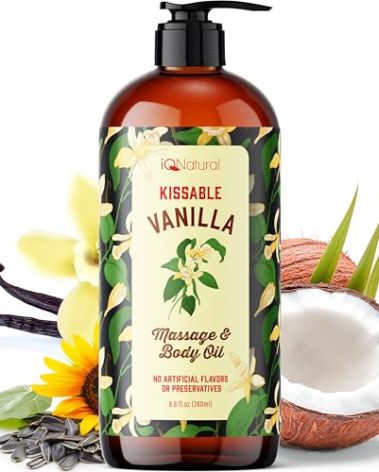 Fractionated Coconut Oil for Skin, Edible Massage Oils for Date Night, Oil for Massage Therapy, BodyOil for Intimacy, Sensual Massage, Warming Massage Oils for Date Night Heat Edible - 8oz