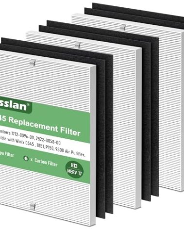 C545 HEPA Replacement Filter for Winix Air Purifier 3 HEPA + 6 Pre-Filter,C545 Air Purifier Replacement for Winix B151 P150 9300 5510 5520 Air Purifiers Part 1712-0096-00, 2522-0058-00