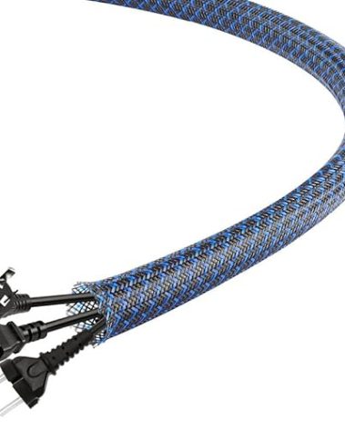 25Ft-1inch PET Expandable Braided Wire Sleeving,Wire Loom Cable Sleeve for TV,Computer,Home Theater,Automotive,Home Industrial,Electrical Wires,Chemical,Protect Cat from Chewing Cords,BlackBlue