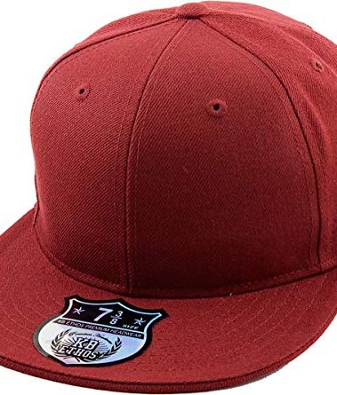 KBETHOS KNW-2364 BUR (7 1/4) The Real Original Fitted Flat-Bill Hats True-Fit, 9 Sizes & 20 Colors