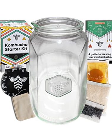 Craft A Brew Home Brewing Starter Kit Kombucha Tea Kit – Home Kombucha Kit – Fermentation Starter with Kombucha SCOBY – 1 Gallon