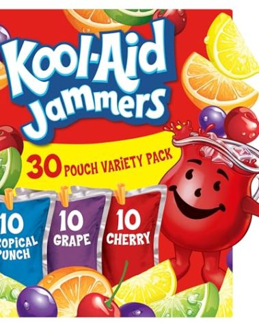 Kool-Aid Jammers Tropical Punch, Grape & Cherry Flavored 0% Juice Drink Variety Pack, 30 ct Box, 6 fl oz Pouches