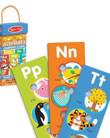 Melissa & Doug Poke-a-Dot! Alphabet Jumbo Learning Cards, 13 Double Sided Interactive ABC Flash Cards, Educational Activities for Toddlers and Preschoolers, Ages 1+