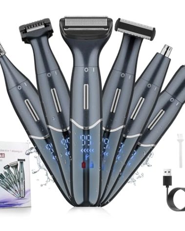 Manscape Ball Trimmer for Men,Body& Pubic Hair Trimmer and Groin Hair Shaver for Women & Men Pubic Hair, Private Area, Legs, Eyebrow,Face, Nose, Eyebrow, Body Hair Removal IPX5 Waterproof LED Display