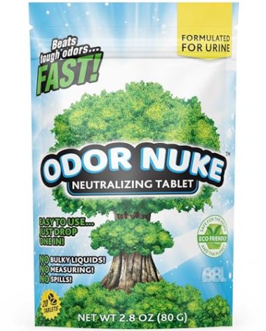 Human Urine Odor Neutralizer Tablets by ODOR NUKE - Kill Urine Smell In Portable Urinals for Men, Bedside Commodes, Bedpans & Camping Toilets - 2.8oz (Original)