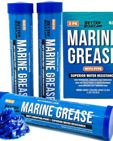 3PK Mini Marine Grease Tube, 3 Oz Cartridge, Waterproof High Temp Wheel Bearing Lubricant, NLGI 2, for Boat Trailer Bearings and Grease Guns, 3-Pack