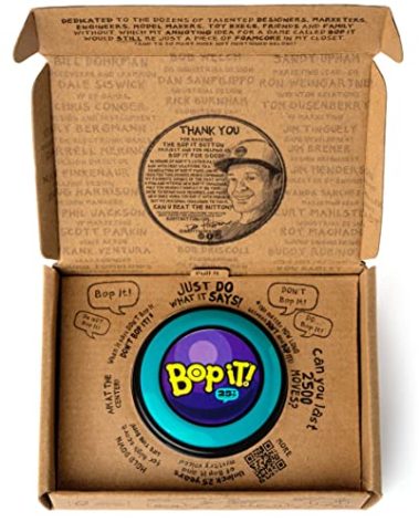 GETMOVIN SPORTS - BOP IT – Special 25th Anniversary Inventor Edition, Gift Ready Mailer Box, Retro Throw Back Colors, Perfect Family Game, for Adults, Kids, Girls, Boys, All Ages!