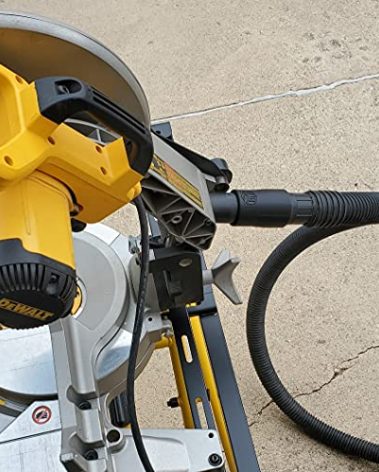 B3D Miter Saw Vacuum Adapter Dust Collection Chop Saw Construction Shop Vac Attachment, Black