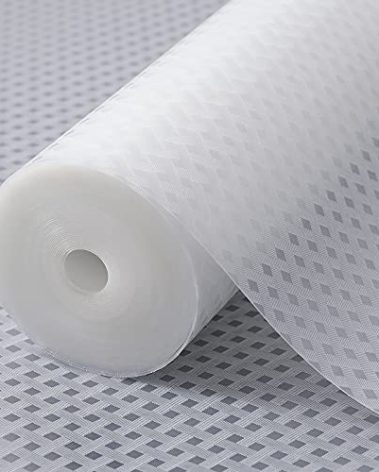 Shelf Liners for Kitchen Cabinets Refrigerator Liners Waterproof Kitchen Cupboard Liner Durable Plastic Drawer Mats EVA Material Non Adhesive Fridge Mats for Shelves - Clear 17.5 x 157.4 Inches