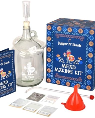 Jigger N' Dash Mead Making Kit - Reusable Do-It-Yourself Honey Mead Making Kit - Mead Kit Complete - All the Mead Supplies You Need Makes 1 Gallon of Mead – Mead Brewing Kit Home Brewing Starter Sets