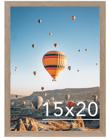 JCJMY 15x20 Picture Frame Rustic Brown for Poster Photo Picture, Horizontal and Vertical Formats for Wall Hanging, 15 x 20 Wall Gallery Poster Photo Frame for 15 by 20 Photos Posters, Rustic Brown