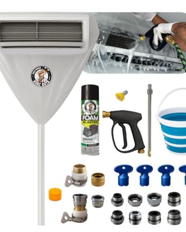 HVAC Guys Complete Mini Split Cleaning Kit | Mini Split Coil Cleaner Kit Includes 360 Degree Mini Split Cleaning Bag, Bucket, Spray Nozzle, Coil Cleaner, Faucet/Hose Adapter