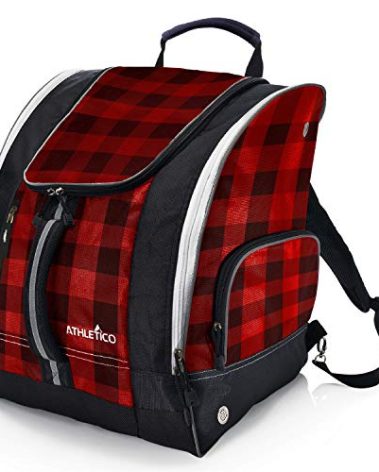 Athletico Ski Boot Bag – Skiing and Snowboarding Travel Luggage – Stores Gear Including Jacket, Helmet, Goggles, Gloves & Accessories – Venting and Grommets for Snow Drainage (Buffalo Plaid)