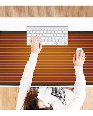 Mymyth Heated Desk Pad, Warm Mouse Pad, Foot Warmer - 8 Speeds Heated Control with Digital Display - 31.5‘’×17.5” Extended Edition Gaming Mouse Mat - Auto Shutoff