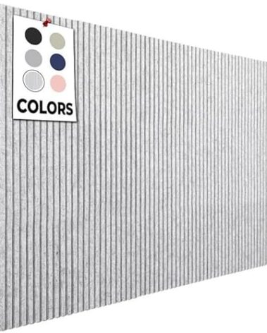 WALLHERO Office Cork Board, 59"x36" | 15 Pack | Felt Tiles for Wall, Tac Board, Large Felt Board, Wall Protector for Dart Board, (Gray Marble Slats)