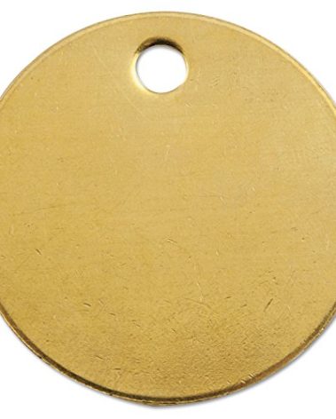 C.H. Hanson 1078B Brass Tags, 18 Gauge, 1" Diameter, 3/16 in Hole, Round (Pack of 100), (Model: 337-1078B)