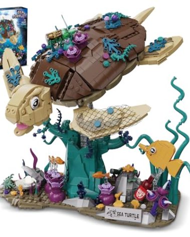 Sea Turtle Building Set, 1271PCS Ocean Dream Reef Collection Set Compatible with Lego Turtle Toy, Unterwater Ocean Animal Building Block Gifts for Kids, Adults and Teens 8-12