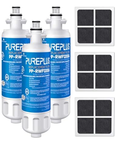 PUREPLUS 469690 LT700P Replacement for LG Kenmore Elite 9690, ADQ36006102, ADQ36006101, LFXS30766S, LFX28968ST, LFX31925ST, LFX31945ST, RWF1052, LT120F, Refrigerator Water and Air Filter Combo, 3Pack