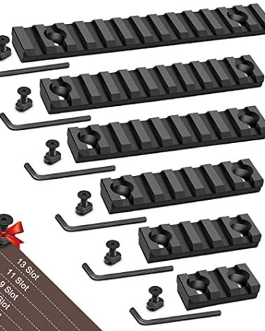 Bontok Single Picatinny Aluminum Accessory Rail Set with T-Nuts & Screws, Wrench- Squared Corner- Aluminum