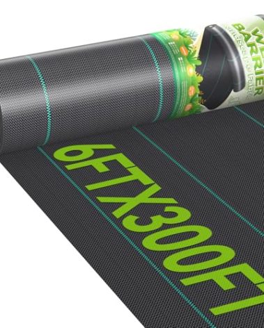 iropro 6ftx300ft Weed Barrier Landscape 3.2oz Fabric Heavy Duty, Woven Weed Control Cloth, Woven Geotextile Fabric for Underlayment, Gardening Ground, Commercial Driveway Weed Block Cover Mat