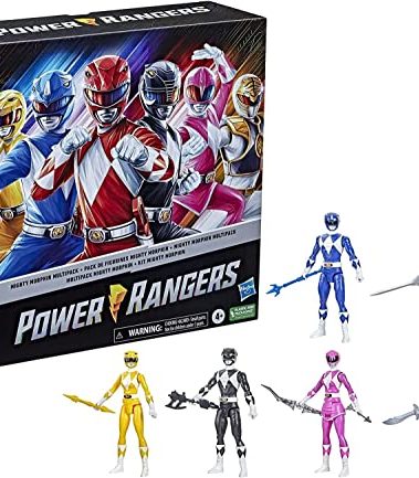 Power Rangers Mighty Morphin Multipack 12-inch Action Figure 6-Pack, Toys with Accessories for Kids 4 and Up (Amazon Exclusive)