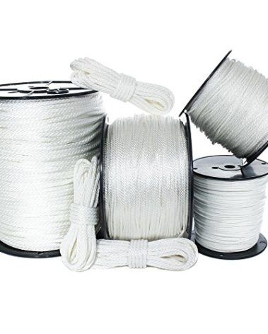 White Solid Braid Nylon Rope (3/16 Inch, 100 Feet) - Anchor, Tow-Lines, Boating, Mooring, Camping, Pulleys, Blocks, DIY Projects, Outdoors