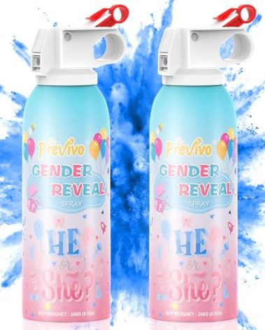 Previvo Reveal Fire Extinguisher Set -Gender Reveal Color Smoke Powder Spray - 100% Biodegradable Party Supplies- For Memorable Baby Gender Reveal Decorations & Ideas(Blue)