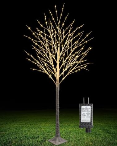 6FT 500 LED Lighted Birch Tree with Twinkle Lights, LED Birch Tree with Timer for Outdoor Indoor Home Party Yard Easter Christmas Decoration (Warm White Light)