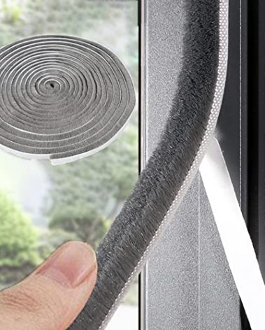 33 Ft Gray Self-Adhesive Soundproofing Weather Stripping for Doors and Windows, 0.35" Wide x 0.2" Thick