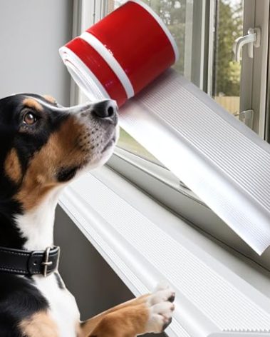 Dog Cat Scratching Windows Sill Protector,Window sill Cover,Rubber Anti Scracting from Dog Cats for Home Furniture Edge Protection Flexible Rubber L-Type 4x1.6inch Non Slip Cuttable(78.7" White)