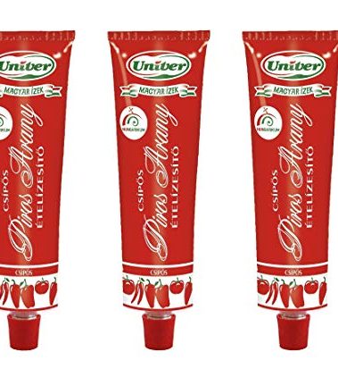 (Pack of 3) Authentic Univer Piros Arany Red Gold Hungarian Paprika Paste HOT Csipos 3x160g