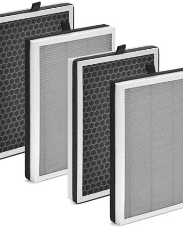 Nisreen JF 260 Replacement Filter Compatible with Jafanda Air Puri-fier Filter JF260, 3-Stage Filtration with H13 HEPA and Activate Carbon, Fit for Part# JF260-RF, 4-Pack