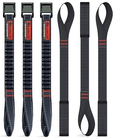 ORANGEE 4 Pack Motorcycle & Bike Luggage Straps 20" - 55" Adjustable Stretch Tie Down Strap for Motorcycle, Bike, ATV Racks