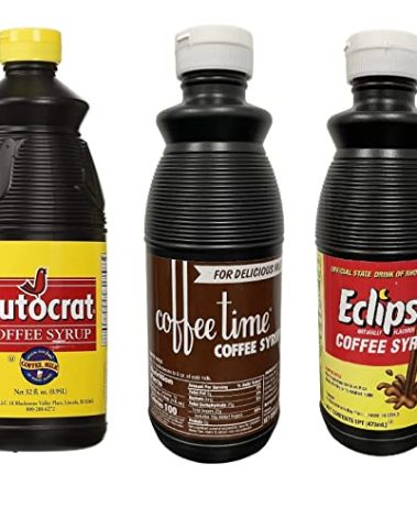 Coffee Syrup Sample Pack (1 Autocrat 32 Oz, 1 Eclipse 16 Oz and 1 Coffee Time Coffee Syrup 16 Oz)