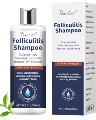 Danliss Sulfate Free - Anti Fungal Folliculitis Treatment Shampoo With Formula for Prone to Folliculitis,Seborrheic Dermatitis,For Normal to Oily Scalp Relieves Itchy & Dry Scalp, Dandruff - 10.1 Oz