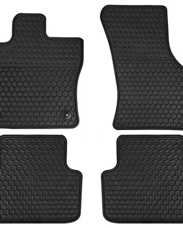 Matericuo Car Floor Mats Custom Fit for Volkswagen VW Jetta 2019-2025 Black Rubber Auto Liner Mats All Weather Protection Heavy Duty Odorless