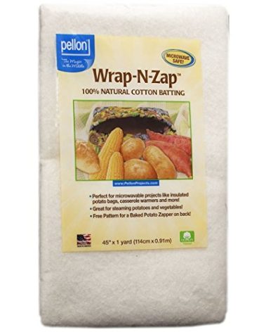 Pellon Wrap-N-Zap Cotton Quilt Batting, 45 by 36-Inch, Natural 2-Pack