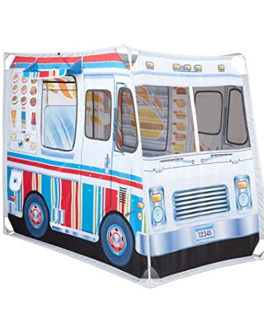 Melissa & Doug Fabric Double-Sided Food Truck Play Tent - Ice Cream and BBQ Role Play Toy Food Truck Tent, for Kids Ages 3+