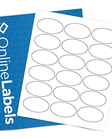 2.5 x 1.5 Oval Labels - Permanent, White Matte - Address, Organization, Packaging Labels - Pack of 4,500 Labels, 250 Sheets - Inkjet/Laser Printers - Online Labels