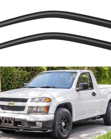 Window Visors Rain Guards for 2004-2012 Chevy Colorado/GMC Canyon Regular Cab, Out-Channel Window Vent Wind Deflectors Visors Shades for 04-12 Colorado/Canyon Standard Cab