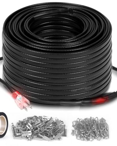140FT Heat Tape for Water Pipes, -40°F Deicing Heating Cable,Thermostat Wire, Freeze Protected Water Pipe Heating Cable, Self Regulating Temperature, Heated Water Hose, 120V 8W/ft (140FT)