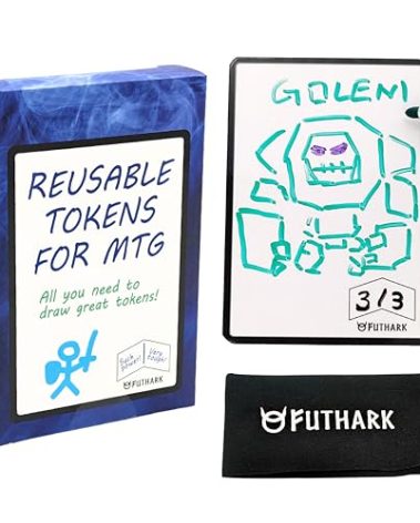 Futhark Dry Erase MTG Tokens Cards Set – Reversible Reusable Double-Sided Universal Tokens Proxy Cards for Magic: The Gathering, MTG Accessories Gift