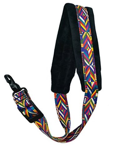 Xinlinke Saxophone Neck Strap Soft Padded Rainbow Braided Pattern for Alto Baritone Soprano Sax