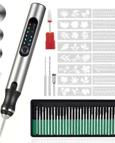 Engraving Pen with 37 Bits, USB Rechargeable Cordless Etching Engraving Tool, Portable DIY Rotary Engraver for Jewelry Wood Glass Stone Carving