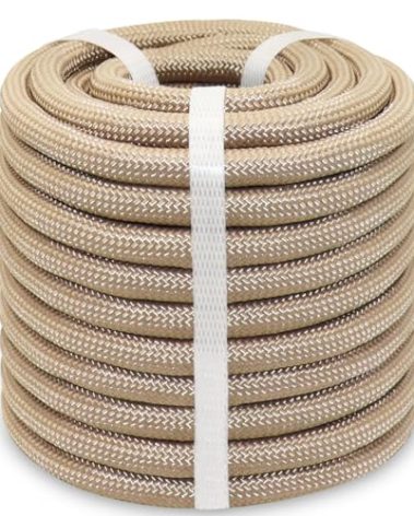 BONSINY Brown Braided Polyester Rope 1/2 Inch x 100 Feet- Heavy Duty Rope for Swing Pulling Sailing Tree Felling Camping